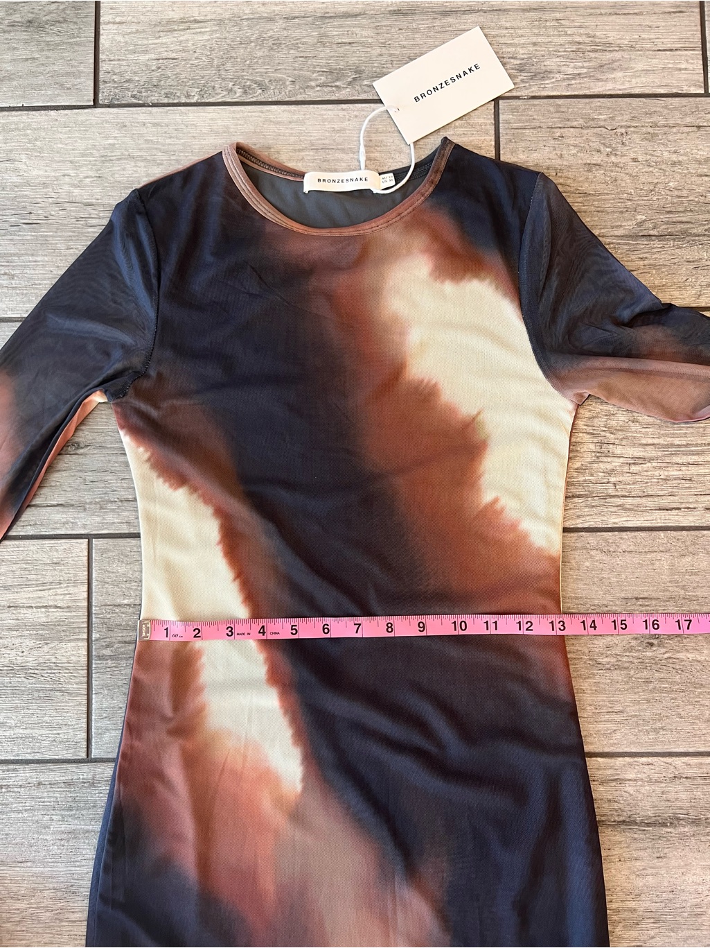 Bronze Snake Women’s Amaya Midi Dress Mars Size Medium New With Tags Mesh Lined — image 6 of 8